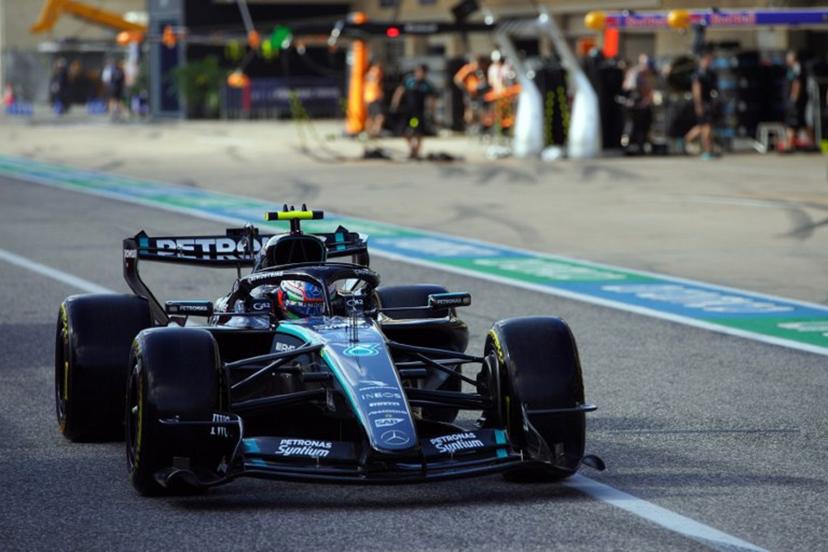 Mercedes' Italian driver Kimi Antonelli drives in pit lane during the qualifying session for the United States Formula One Grand Prix at the Circuit of the Americas in Austin, Texas, on October 24, 2026. Dustin Safranek / POOL / AFP