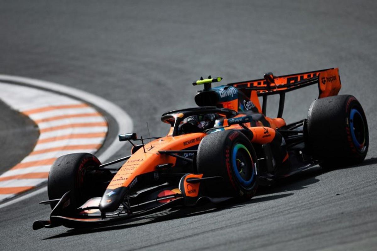 McLaren's British driver Lando Norris drives during the Formula One Dutch Grand Prix at The Circuit Zandvoort, western Netherlands, on August 23, 2026. SIMON WOHLFAHRT / AFP