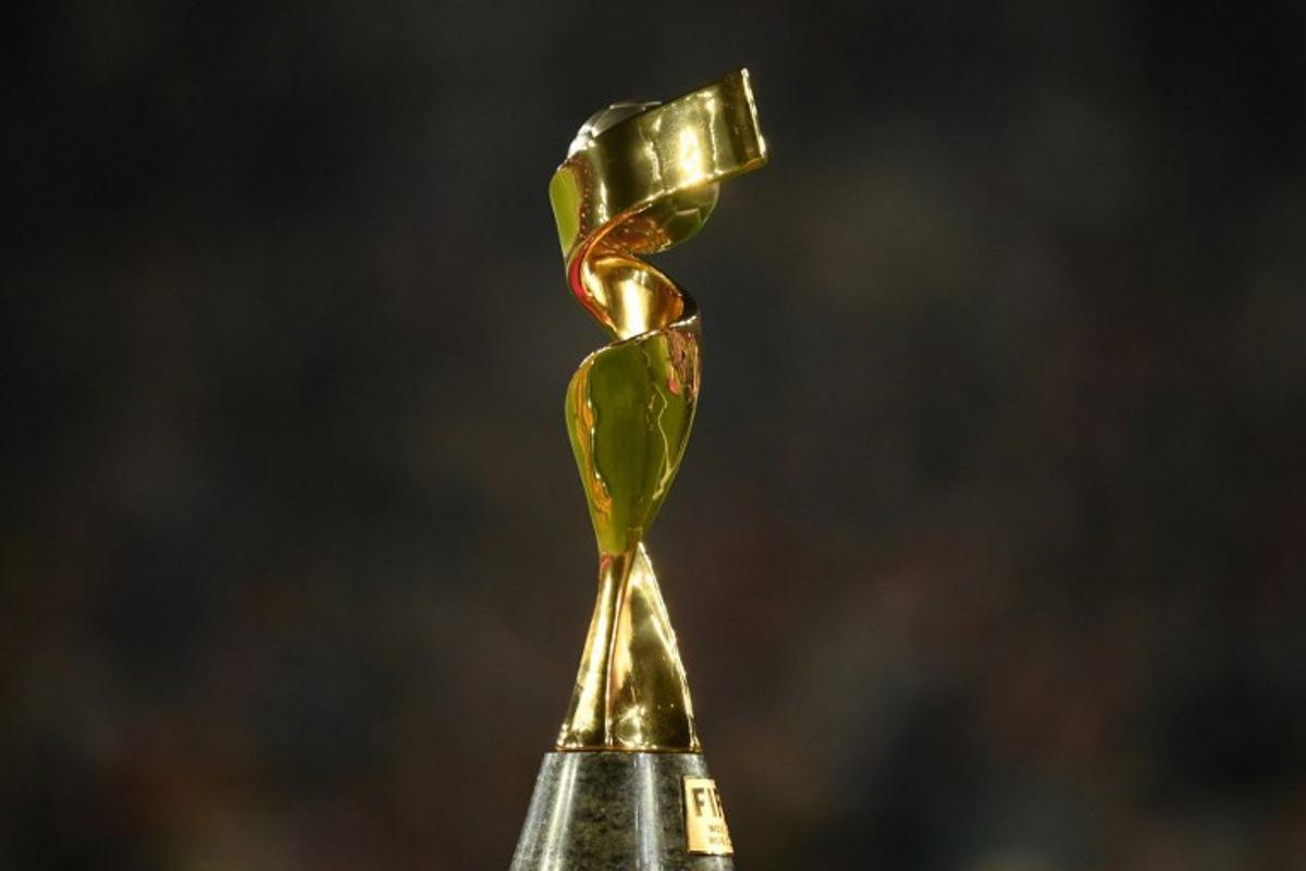 The FIFA Women's World Cup trophy is pictured ahead of the Australia and New Zealand 2023 Women's World Cup final football match between Spain and England at Stadium Australia in Sydney on August 20, 2023. FRANCK FIFE / AFP