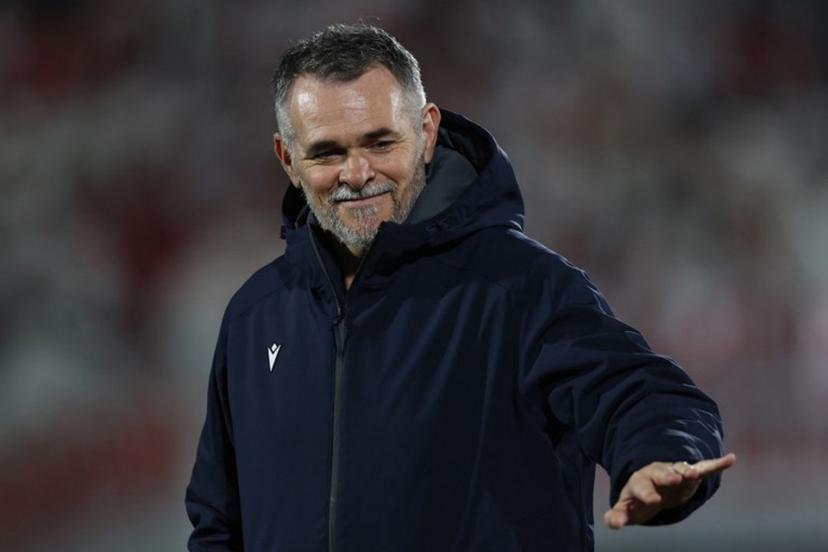 Georgia's coach Willy Sagnol is seen prior to the friendly football match between Georgia and Israel in Tbilisi on March 26, 2026. Giorgi ARJEVANIDZE / AFP