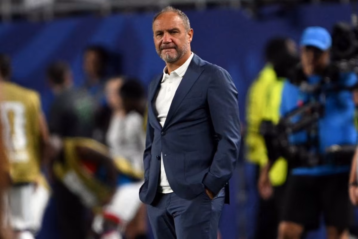 Haiti's French head coach Sebastien Migne gestures during the 2026 World Cup Group C football match between Brazil and Haiti at the Philadelphia Stadium in Philadelphia on June 19, 2026. Mauro PIMENTEL / AFP