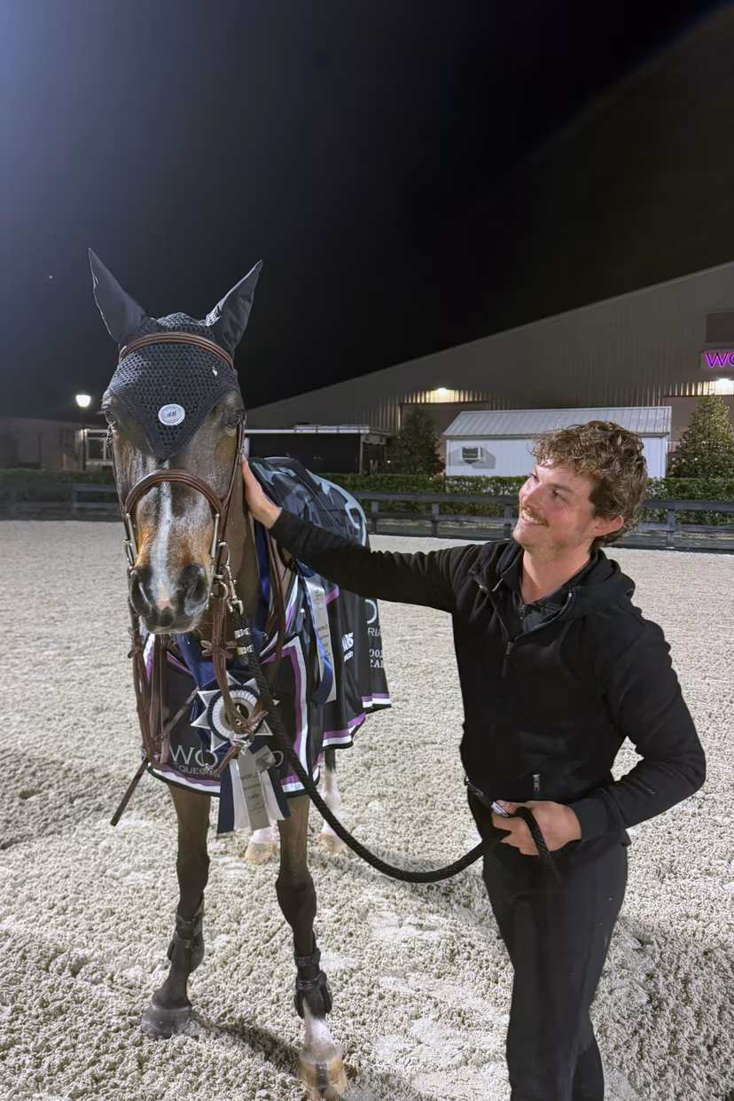 ATTENTION EDITORS - HANDOUT PICTURE RELEASED BY ERIC DUPAIN - EDITORIAL USE ONLY - MANDATORY CREDIT: 'PHILIPPAERTS WE LIVE HORSES' This handout picture, distributed by Eric Dupain shows Nicola Philippaerts and his horse Gadget Mouche, who won the GP in Ocala, Florida, United States on Saturday 28 February 2026. *** Belga and Belga Editorial Board decline all responsibility regarding the content of this picture. *** PHOTO HANDOUT PHILIPPAERTS WE LIVE HORSES