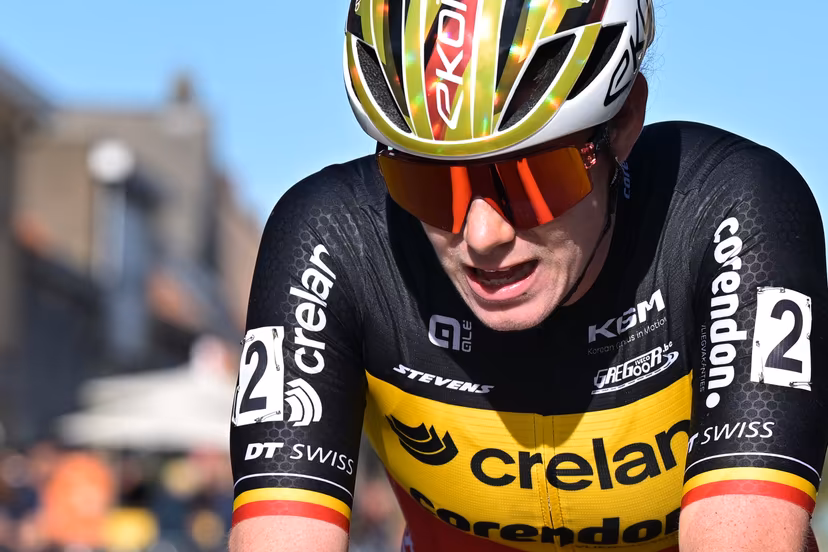 Belgium's Marion Norbert Riberolle crosses the finish line of the women elite race of the 'Kermiscross' cyclocross cycling event, on Thursday 15 October 2026, in Ardooie. BELGA PHOTO DAVID PINTENS