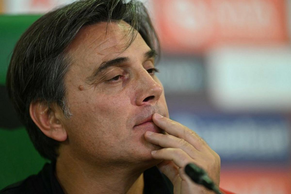 Turkey's Italian head coach Vincenzo Montella gives a press conference on the eve of the UEFA Nations League football match (League A, Group A1) between Turkey and Italy at the Ataturk Sports Complex Matlı Stadium in Bursa on September 27, 2026. Ozan KOSE / AFP