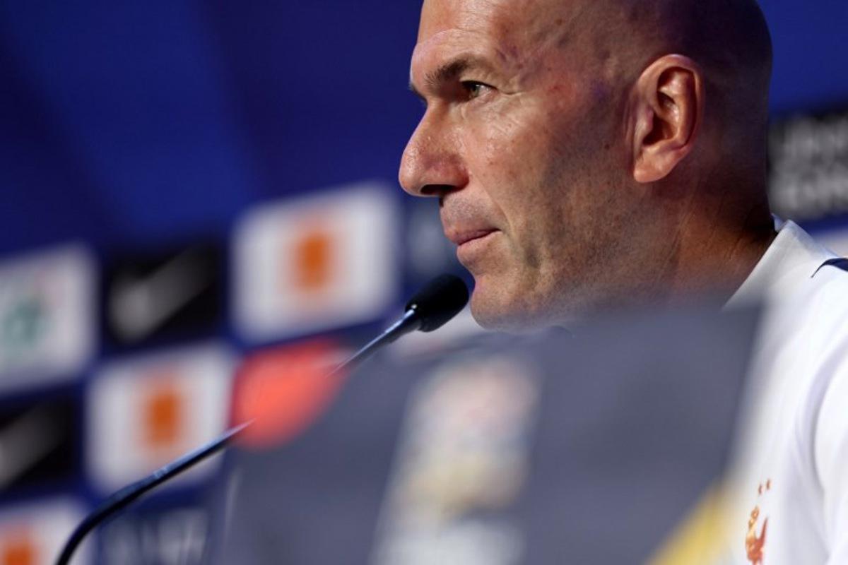 France's national football team head coach Zinedine Zidane holds a press conference on the eve of their UEFA Nations League football match against Italy, at the Stade de France stadium in Saint-Denis, near Paris, on October 1, 2026. FRANCK FIFE / AFP
