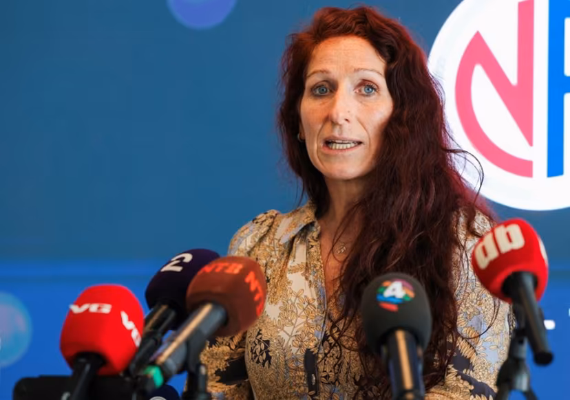 President of the Football Association of Norway Lise Klaveness attends a press conference at Ullevaal Stadium in Oslo on July 31, 2026 about the FIFA plan to sell stakes in the World Cup to a private equity group. Amanda Pedersen Giske / NTB / AFP