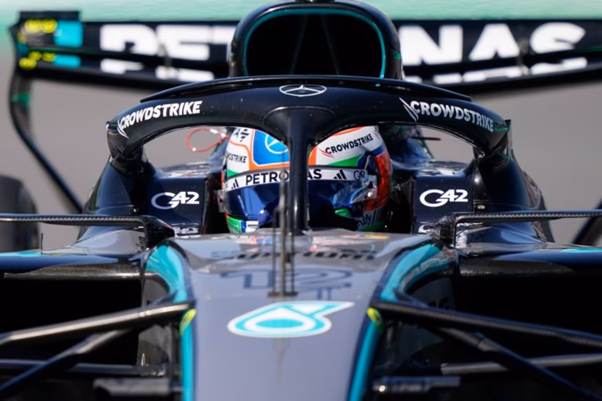 Mercedes' Italian driver Kimi Antonelli races during a practice session for the 2026 Formula 1 Grand Prix du Canada at Circuit Gilles-Villeneuve in Montreal, Canada, on May 22, 2026. Geoff Robins / AFP