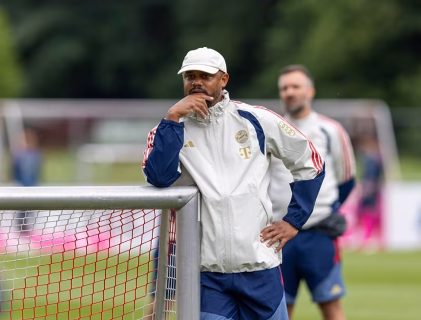 Bayern Munich's Belgian head coach Vincent Kompany oversees a training session at Bayern Munich's pre-season training camp in Rottach-Egern, southern Germany, on July 27, 2026. ALEXANDRA BEIER / AFP