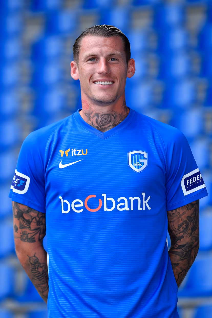 Genk's Sebastien Dewaest poses for the photographer at the 2020-2021 photoshoot of Belgian Jupiler Pro League club KRC Genk, Wednesday 29 July 2020 in Genk. BELGA PHOTO JOHAN EYCKENS