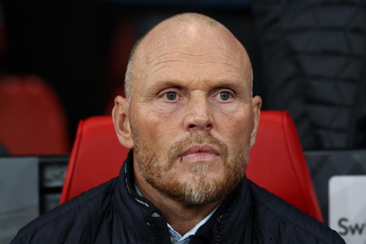 FC Twente's Dutch coach Joseph Oosting looks on ahead of the UEFA Europa league stage football match between Manchester United and FC Twente at Old Trafford stadium in Manchester, north west England, on September 25, 2024. Darren Staples / AFP