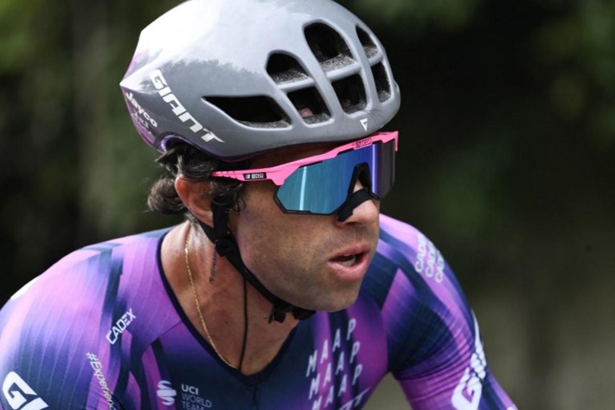 Team Jayco AlUla's Australian rider Michael Matthews cycles in a breakaway during the 119th edition of the Giro di Lombardia (Tour of Lombardy), a 238km cycling race from Como to Bergamo on October 11, 2025. Marco BERTORELLO / AFP