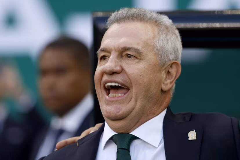 Mexico's head coach Javier Aguirre sings the national anthem ahead of the 2026 World Cup Group A football match between Mexico and South Korea at the Guadalajara Stadium in Zapopan on June 18, 2026. Ulises RUIZ / AFP