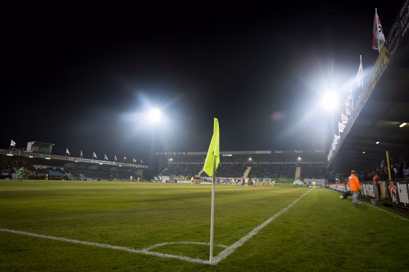 20141129 - WESTERLO, BELGIUM: Illustration picture shows KVC Westerlo's stadium 'Kuipje' during the Jupiler Pro League match between Westerlo and Sporting Charleroi, in Westerlo, Saturday 29 November 2014, on the seventeenth day of the Belgian soccer championship. BELGA PHOTO KRISTOF VAN ACCOM