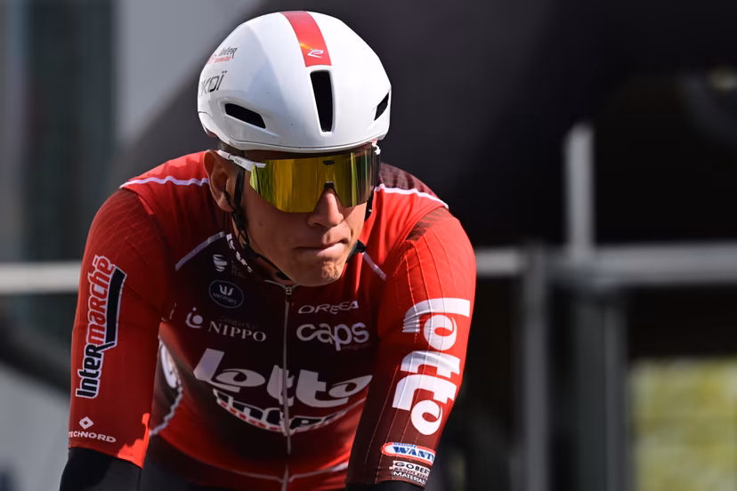 Belgian Steffen De Schuyteneer of Lotto-Intermarche and pictured before the start of the 'Bredene Koksijde Classic' one day cycling race, 203,4 km from Bredene to Koksijde, on Friday 20 March 2026. BELGA PHOTO DIRK WAEM