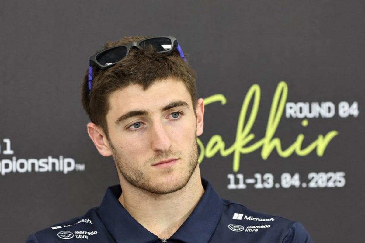 Alpine's Australian driver Jack Doohan looks on during a press conference at the Bahrain International Circuit in Sakhir on April 10, 2025, ahead of the Bahrain Formula One Grand Prix weekend. Fadel SENNA / AFP