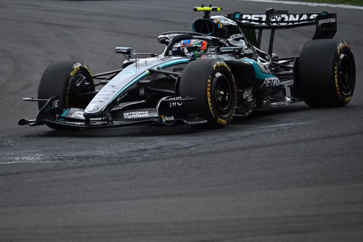Mercedes' Italian driver Kimi Antonelli competes during the Formula One Belgian Grand Prix at the Spa-Francorchamps circuit, in Spa, on July 19, 2026. Andrej ISAKOVIC / AFP