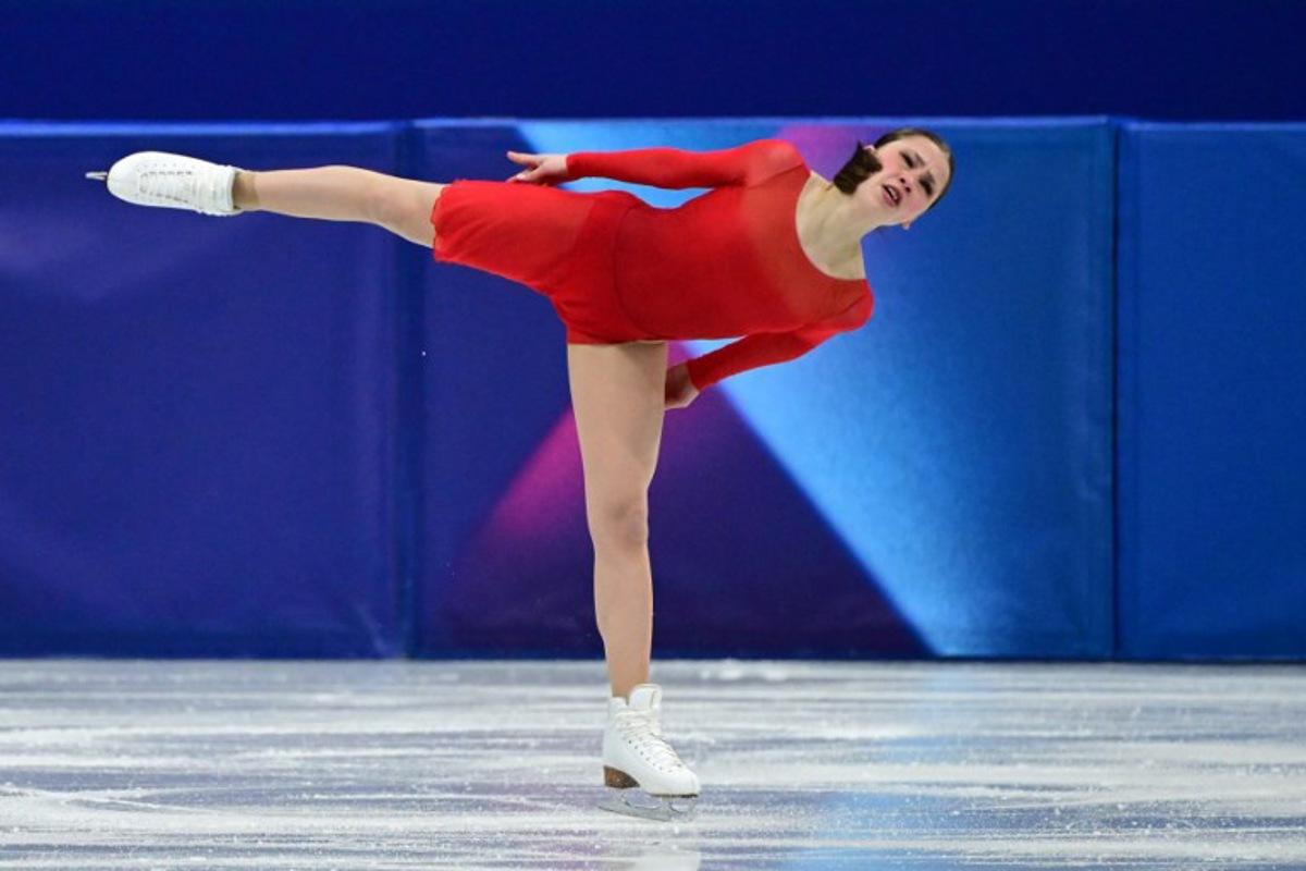 Belgium's Nina Pinzarrone competes in the figure skating women's single free skating final during the Milano Cortina 2026 Winter Olympic Games at Milano Ice Skating Arena in Milan on February 19, 2026. Piero CRUCIATTI / AFP