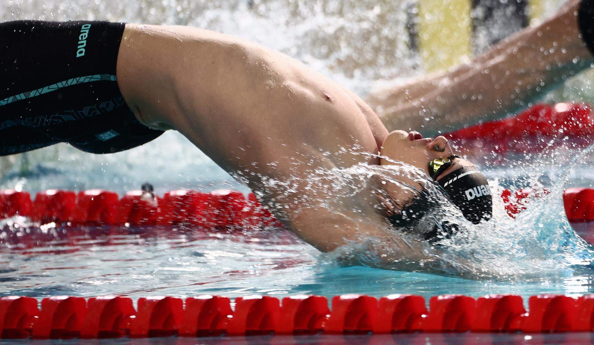 Belgian Noah Verreth pictured during the Men's 50m Backstroke at the European Aquatics Short Course Swimming Championships in Lublin, Poland, on Saturday 06 December 2025. BELGA PHOTO NIKOLA KRSTIC