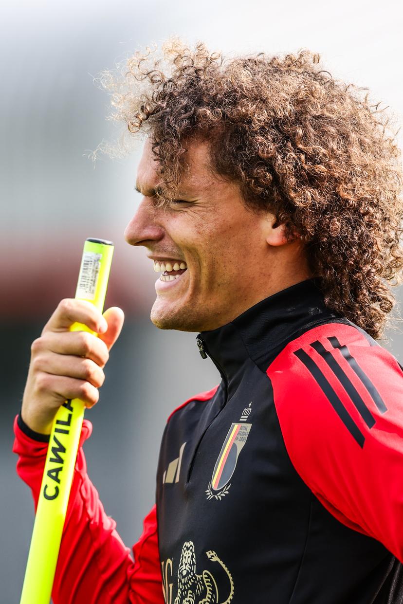Belgium's Wout Faes pictured during a training session of the Red Devils, the Belgian national soccer team, at the Proximus Basecamp in Tubize, Sunday 08 June 2025. The team is preparing for the World Cup 2026 qualifier against Wales (09/06). BELGA PHOTO BRUNO FAHY