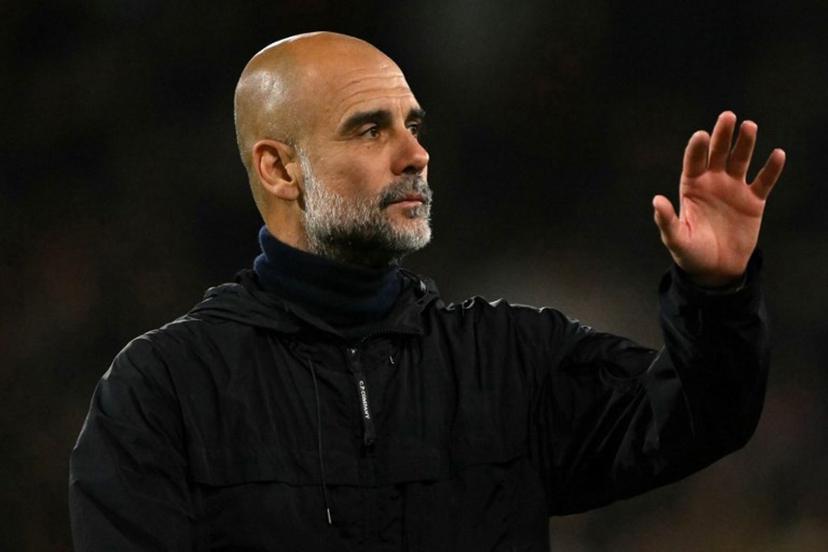 Manchester City's Spanish manager Pep Guardiola reacts after the English Premier League football match between Bournemouth and Manchester City at the Vitality Stadium in Bournemouth, southern England on May 19, 2026. Glyn KIRK / AFP