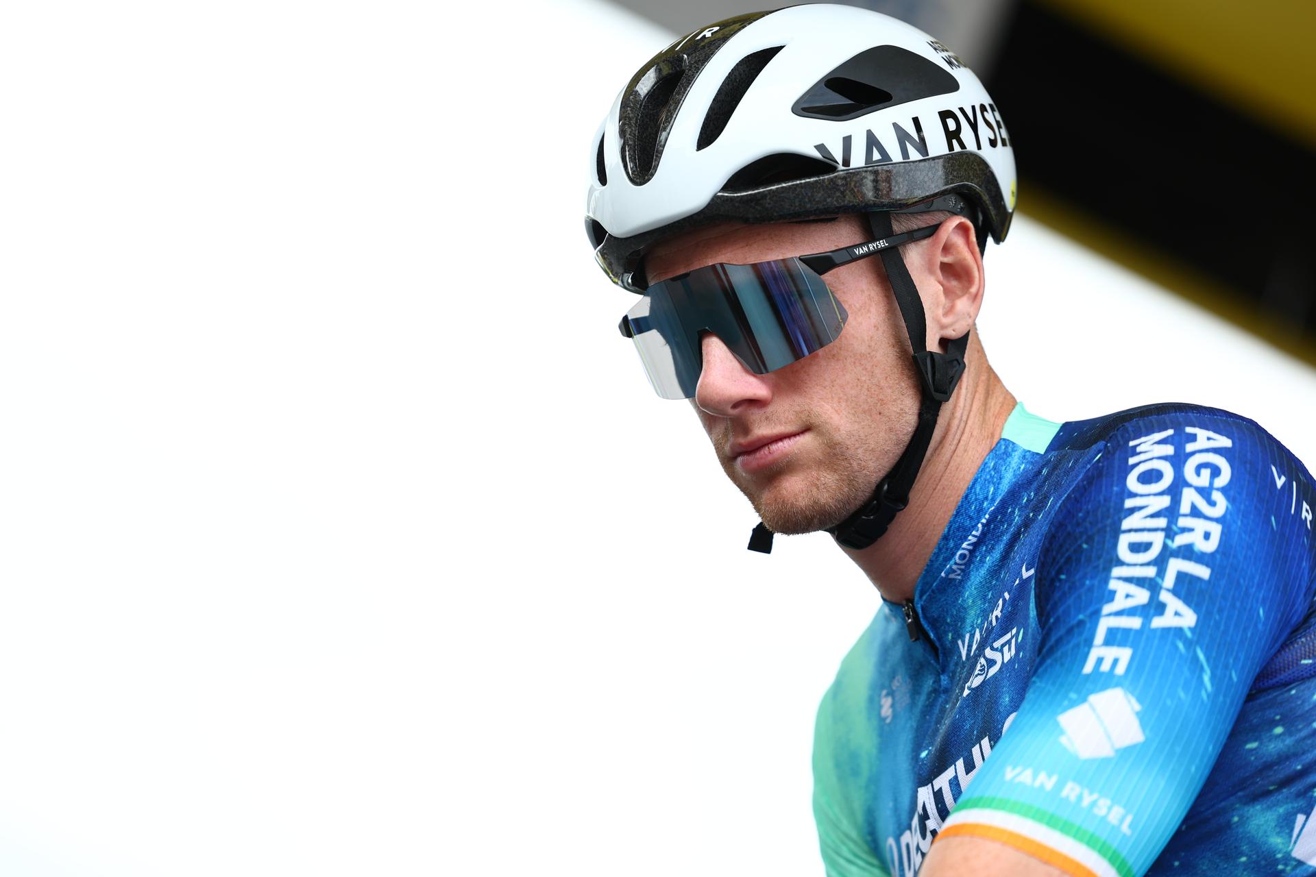 Irish Sam Bennett of Decathlon Ag2r La Mondiale Team pictured at the start of stage 3 of the 2024 Tour de France cycling race, from Plaisance, Italy to Turin, Italy (230,5 km) on Monday 01 July 2024. The 111th edition of the Tour de France starts on Saturday 29 June and will finish in Nice, France on 21 July. BELGA PHOTO DAVID PINTENS