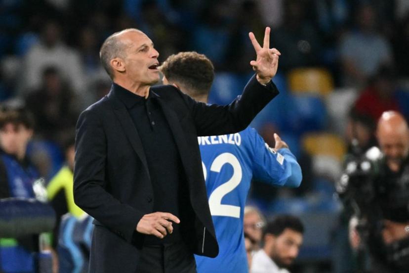 Napoli's Italian coach Massimiliano Allegri gestures during the UEFA Champions League - first round day 3 football match between Napoli and Bodo Glimt at the Diego Armando Maradona stadium in Naples on October 20, 2026. Alberto PIZZOLI / AFP
