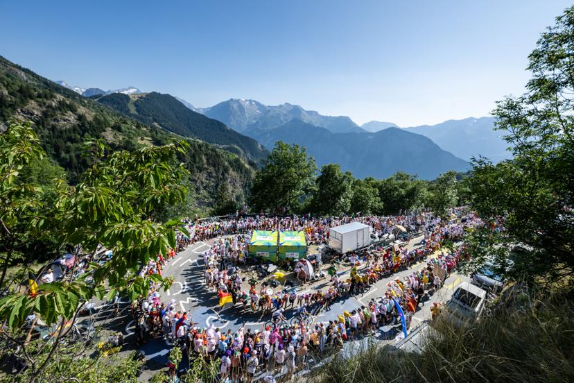 New Zealander George Bennett of NSN Cycling Team and British Thomas Pidcock of Pinarello-Q36.5 Pro Cycling Team pictured in action during stage 19 of the 2026 Tour de France cycling race, a stage of 125km from Gap to Alpe d'Huez, on Friday 24 July 2026. The 113th edition of the Tour de France starts on Saturday 4 July in Barcelona, Spain, and will finish in Paris, France on the 26th of July. BELGA PHOTO DAVID PINTENS