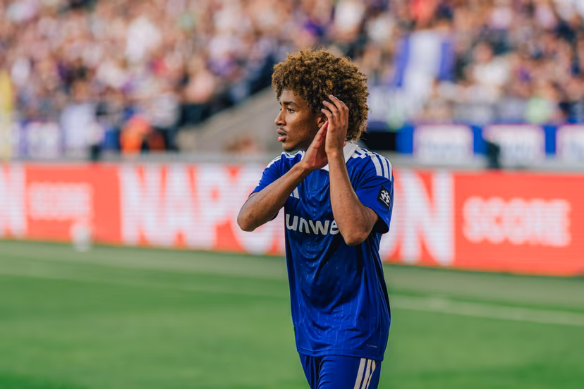 ATTENTION EDITORS: FOCUS COVERAGE, DISTRIBUTION REQUESTED TO BELGA - EDITORIAL USE ONLY - Anderlecht's Joshua Nga Kana pictured during a soccer match between RSC Anderlecht and RAAL La Louviere, Sunday 9 August 2026 in Anderlecht, on day 1 of the 2026-2027 'Jupiler Pro League' first division of the Belgian championship. BELGA PHOTO EMILE WINDAL