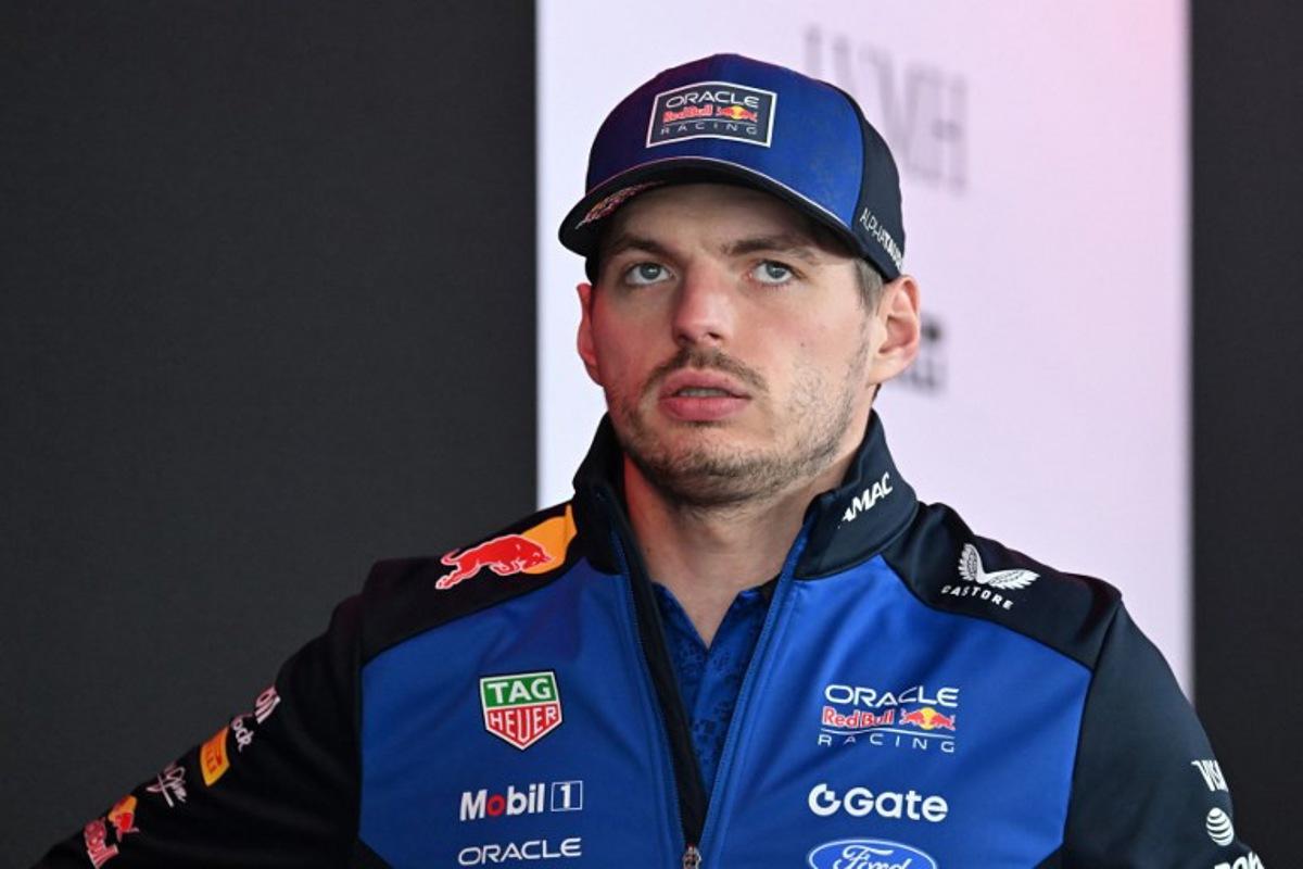 Red Bull Racing's Dutch driver Max Verstappen awaits to be interviewed ahead of the March 29 Formula One Japanese Grand Prix race at the Suzuka circuit in Suzuka, Mie prefecture on March 26, 2026. Toshifumi KITAMURA / AFP