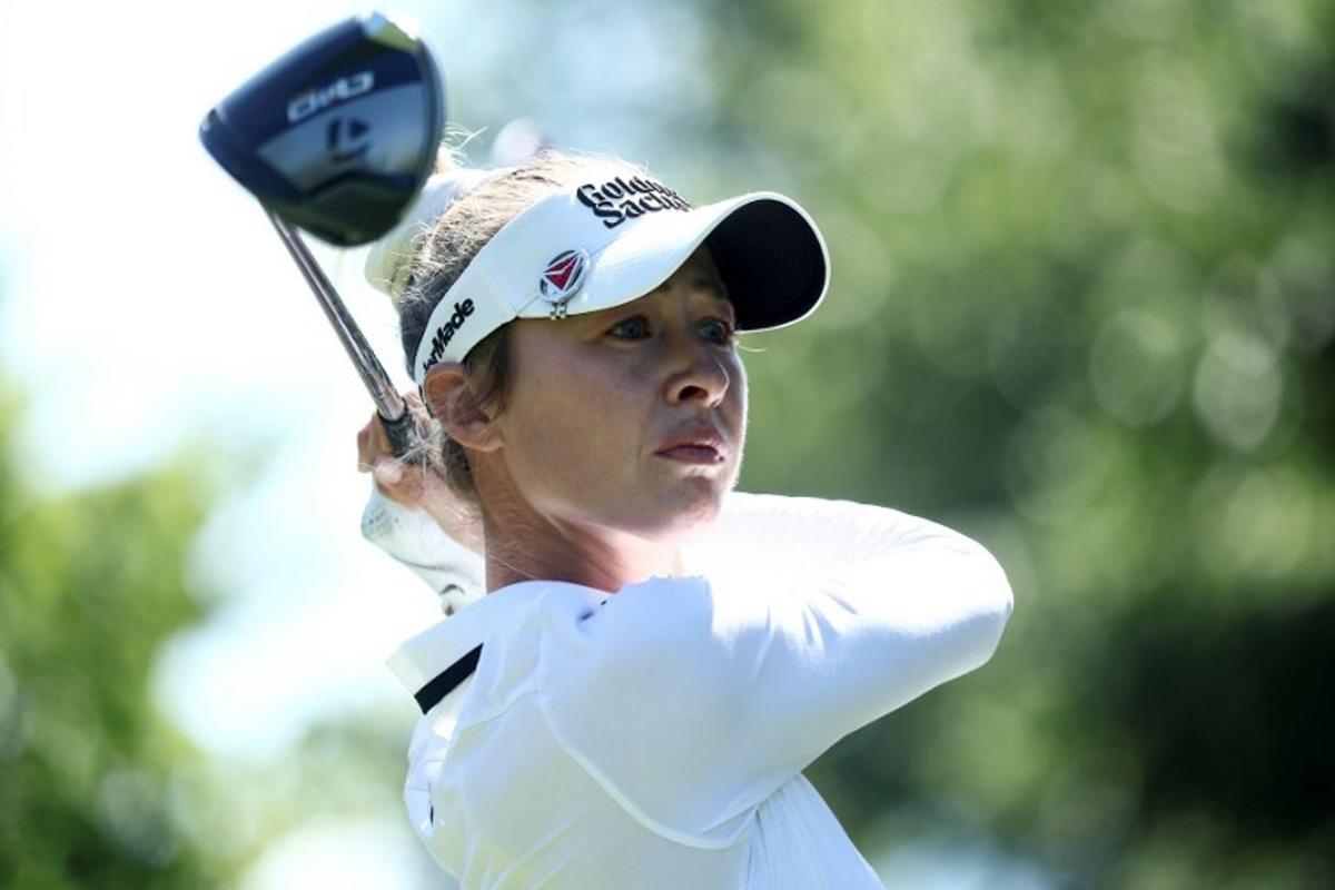 US Nelly Korda competes during the second round of the Amundi Evian Championship at Evian Resort Golf Club, in Evian-Les-Bains, central-eastern France on July 11, 2025. Alex MARTIN / AFP