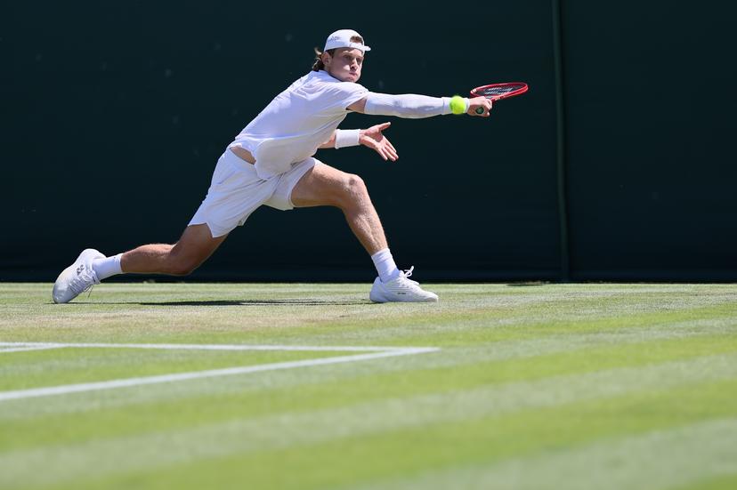 Belgian Zizou Bergs pictured in action during a second round game between Belgian Bergs and Portuguese Faria in the Men's singles at the Wimbledon grand slam tennis tournament in London, Britain, Thursday 02 July 2026. BELGA PHOTO BENOIT DOPPAGNE