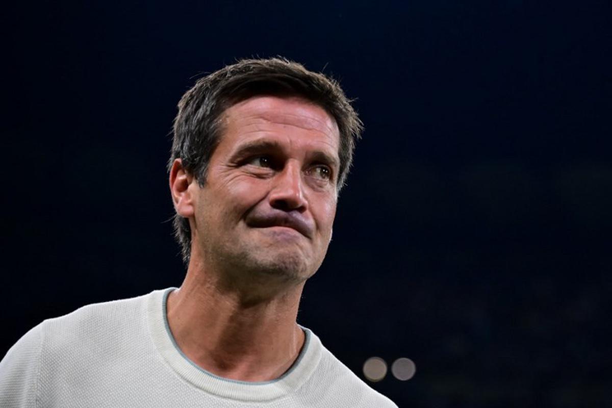 Inter Milan's Romanian coach Cristian Chivu looks on ahead of the Italian Serie A football match between Inter Milan and Udinese at the San Siro Stadium in Milan, Italy on September 14, 2026. Piero CRUCIATTI / AFP