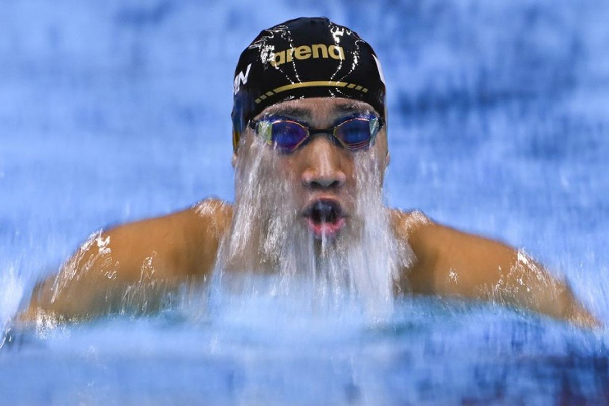 Japan's Shin Ohashi competes in a heat of the men's 200m breaststroke swimming event during the 2026 Asian Games at the Tokyo Aquatics Centre in Tokyo on September 24, 2026. Yuichi YAMAZAKI / AFP