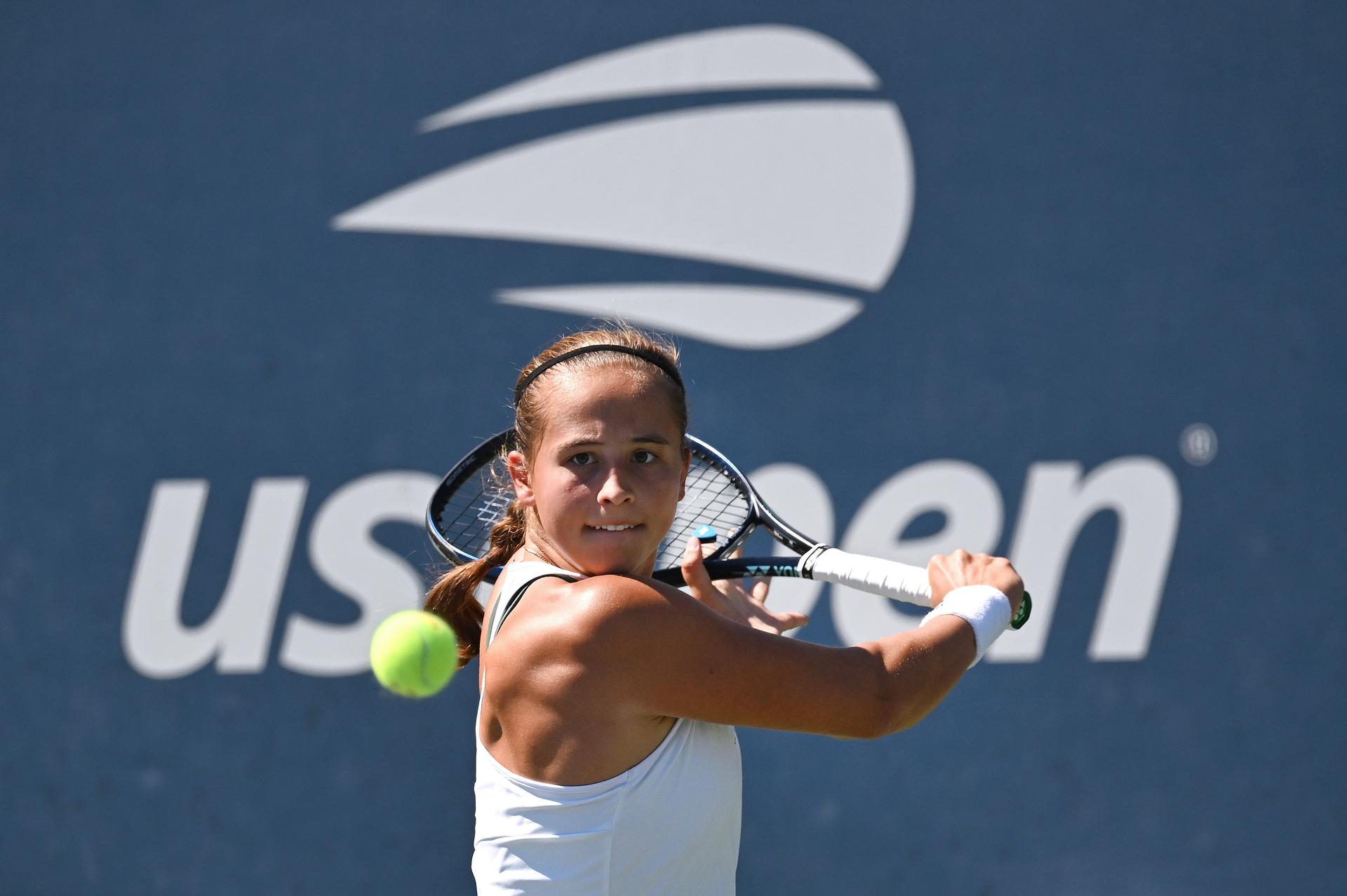 Belgian Hanne Vandewinkel pictured in action during a tennis game against Australian Hon, in the third round of the qualifications for the women's singles of the 2025 US Open Grand Slam tennis tournament in New York City, USA, Friday 22 August 2025. BELGA PHOTO TONY BEHAR