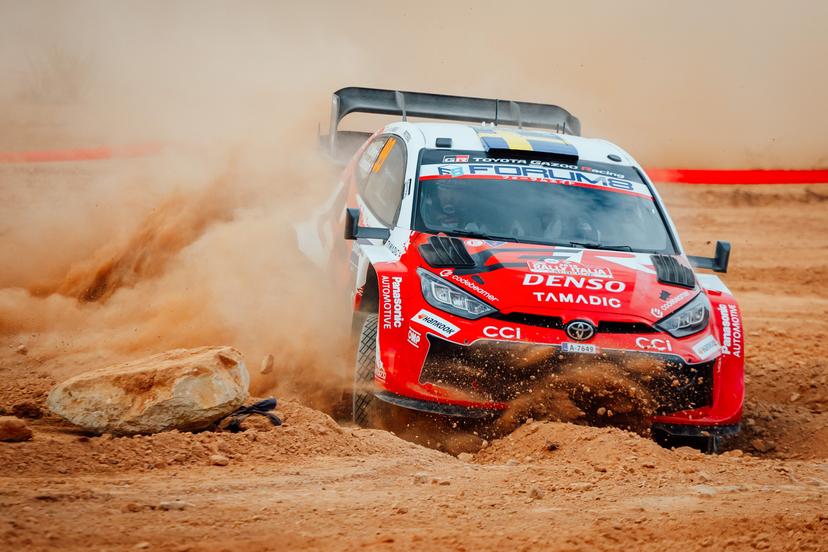 ATTENTION EDITORS - HANDOUT PICTURES - EDITORIAL USE ONLY MANDATORY CREDIT Toyota Gazoo Racing - This handout picture, released by Toyota Gazoo Racing on Thursday 1 October 2026 shows Oliver Solberg and Elliott Edmondson during the shadedown phase of the WRC Rally of Sardinia. - Belga and Belga editorial board decline all responsability regarding the content of this picture. PHOTO HANDOUT Toyota Gazoo Racing