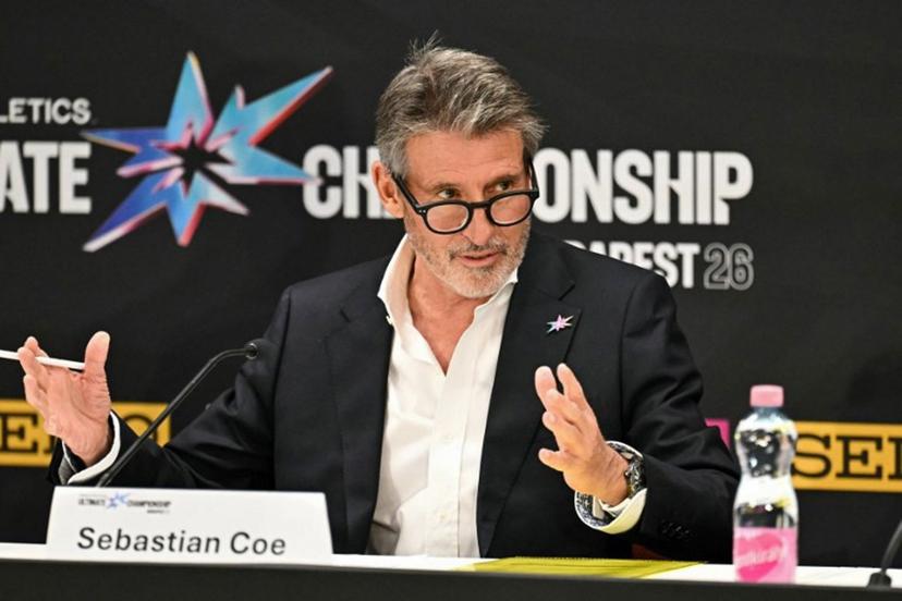 World Athletics president Sebastian Coe speaks during a press conference ahead of the World Athletics Ultimate Championship at the Gyula Zsivotzky National Athletics Centre in Budapest on September 10, 2026. Attila KISBENEDEK / AFP