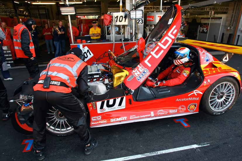 20080731 - FRANCORCHAMPS, BELGIUM: Car 101 of team Bas Leinders, Renaud Kuppens and Maxime Martin pictured during the free practice session at the Francorchamps race track, Thursday 31 July 2008, in Francorchamps near Spa. This weekend the 24hours race takes place. BELGA PHOTO MICHEL KRAKOWSKI