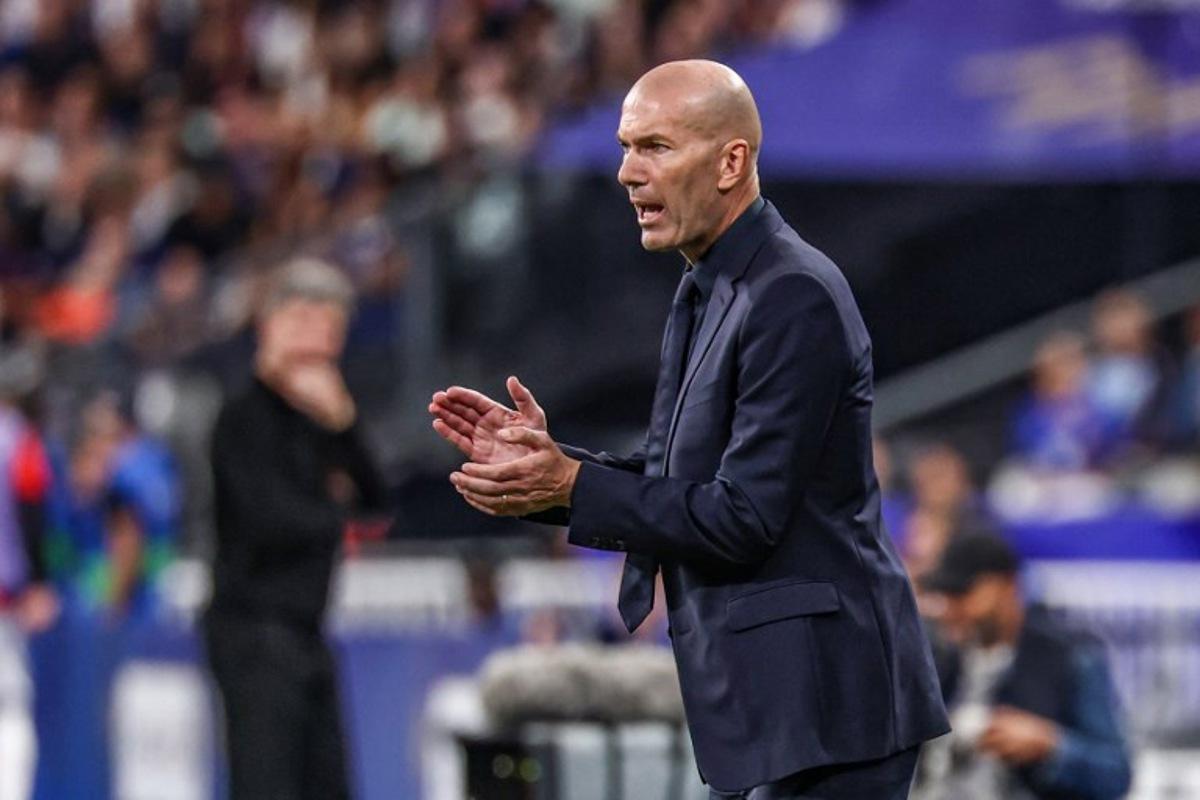 France's head coach Zinedine Zidane reacts during the UEFA Nations League Group A1 football match between France and Belgium at the Stade de France in Saint-Denis, north of Paris, on October 5, 2026. FRANCK FIFE / AFP