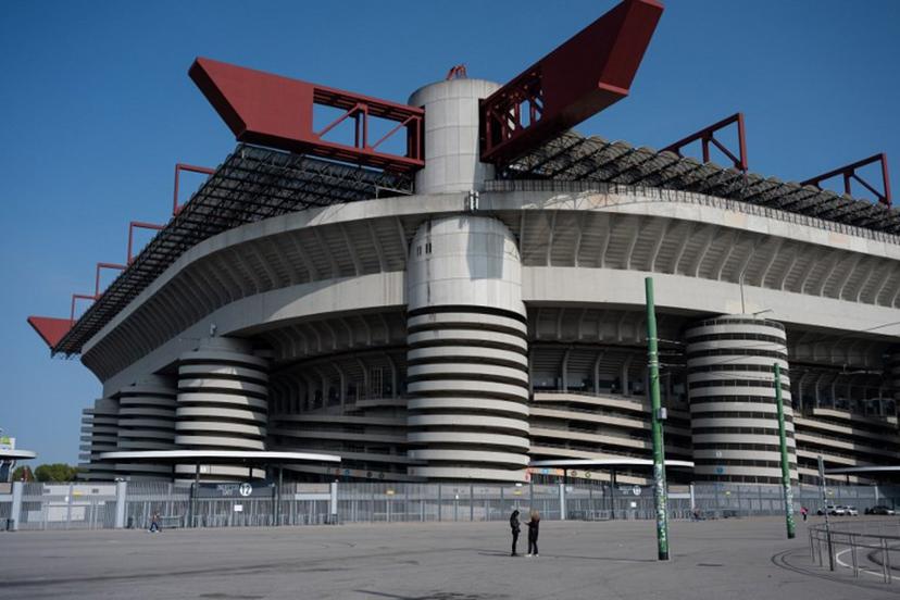 A general view shows the San Siro Stadium ahead of the press conference for the unveiling of the Opening Ceremony of Milano Cortina Winter Olympic Games 2026 in Milan, Italy on October 16, 2025. Piero CRUCIATTI / AFP