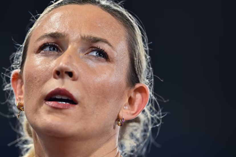 Belgian Paulien Couckuyt reacts after the women's 400m on the third day of the European Athletics Championships (August 10-18) in Birmingham, United Kingdom, on Wednesday 12 August 2026. BELGA PHOTO ERIC LALMAND