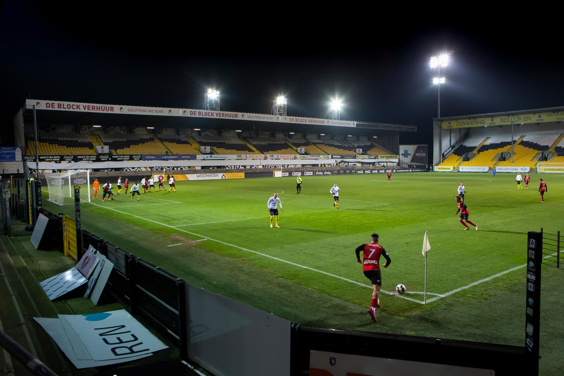 Illustration picture shows the Daknam stadium during a friendly soccer match between SC Lokeren-Temse and RFC Seraing, Friday 15 January 2021 in Lokeren. BELGA PHOTO KRISTOF VAN ACCOM