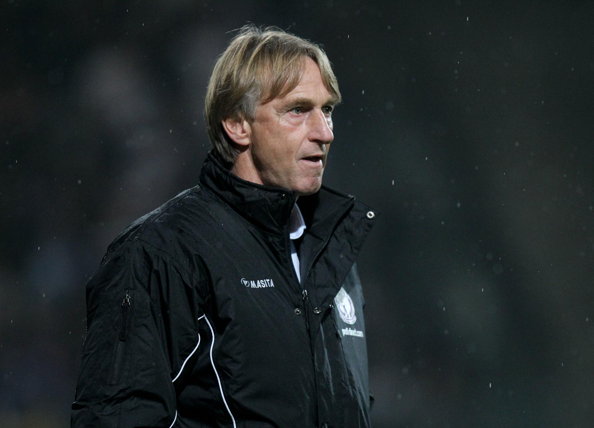 20121124 - ANTWERP, BELGIUM: Beerschot's head coach Adrie Koster pictured during the Jupiler Pro League match between Beerschot AC and Anderlecht, in Antwerp, Saturday 24 November 2012, on day 17 of the Belgian soccer championship. BELGA PHOTO VIRGINIE LEFOUR