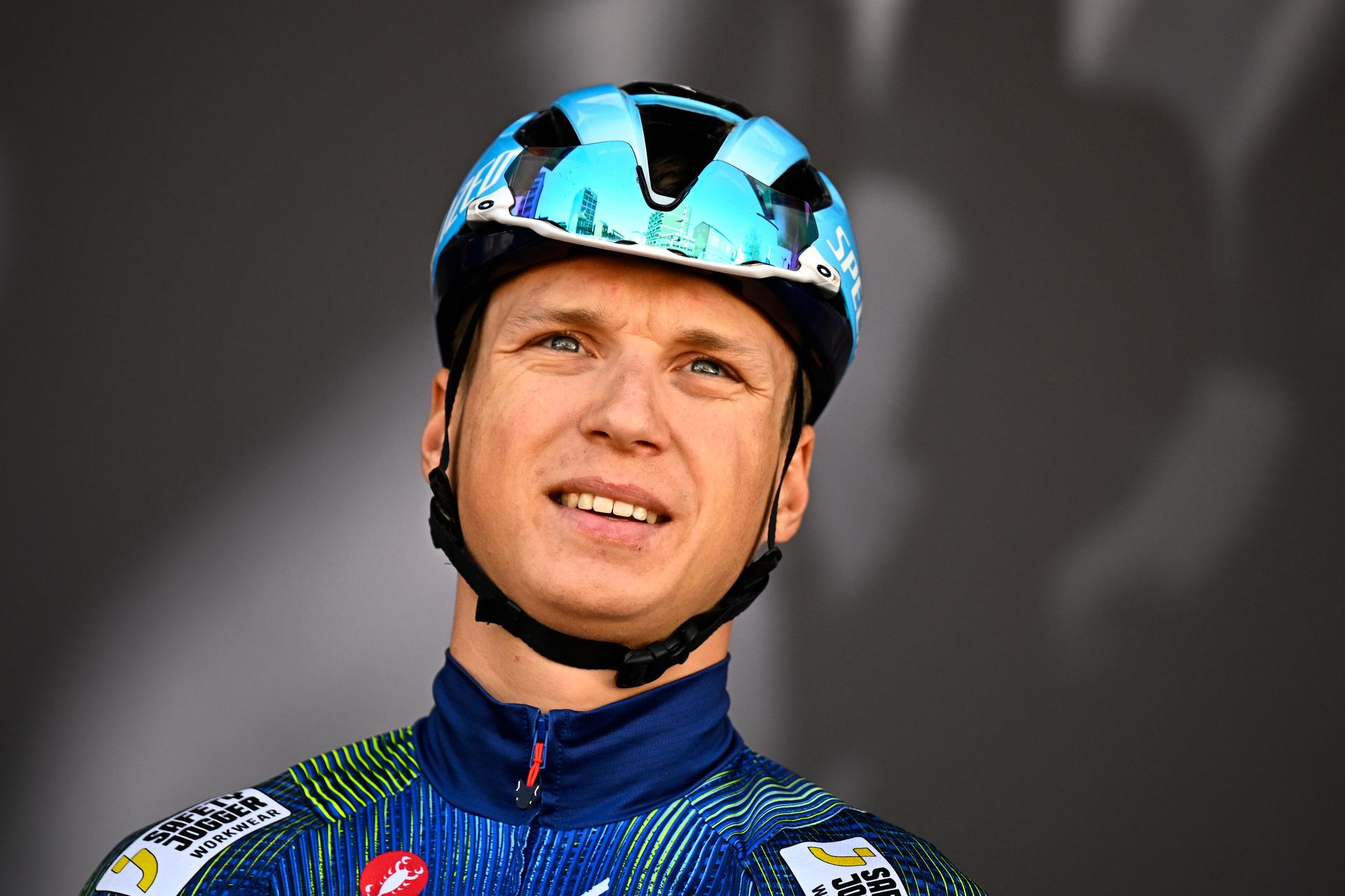Belgian Mauri Vansevenant of Soudal Quick-Step pictured at the start of the men's race of the 90th edition of the 'La Fleche Wallonne', one day cycling race (Waalse Pijl - Walloon Arrow), 200 km from Herstal to Huy, Wednesday 22 April 2026. BELGA PHOTO JASPER JACOBS