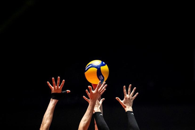 Puerto Rico's Paola Rojas (front L) and Brittany Abercrombie (front R) attempt to block a shot by Turkey's Ebrar Karakurt during the Volleyball World Cup 2023 women's match between Turkey and Puerto Rico in Tokyo on September 16, 2023. Philip FONG / AFP