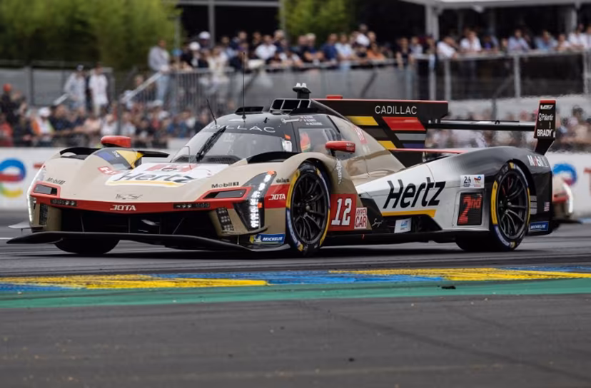 Cadillac Hertz Team Jota's British driver #12 Will Stevens steers his hypercar during the 2025 Le Mans 24 hour endurance race, at the Le Mans circuit, in north-western France on June 14, 2025. Fred TANNEAU / AFP