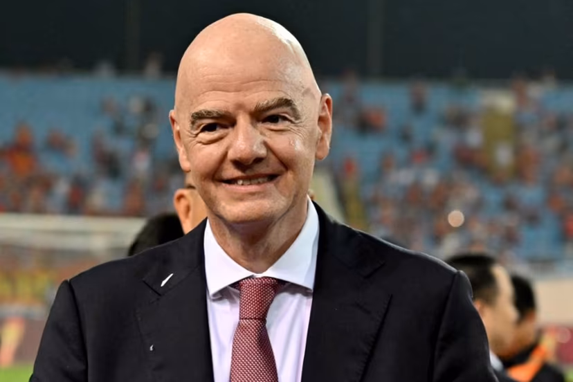 FIFA President Gianni Infantino looks on during the award ceremony at the end of the ASEAN Championship Cup 2026 final football match between Vietnam and Thailand in My Dinh National Stadium in Hanoi on August 26, 2026. Nhac NGUYEN / AFP