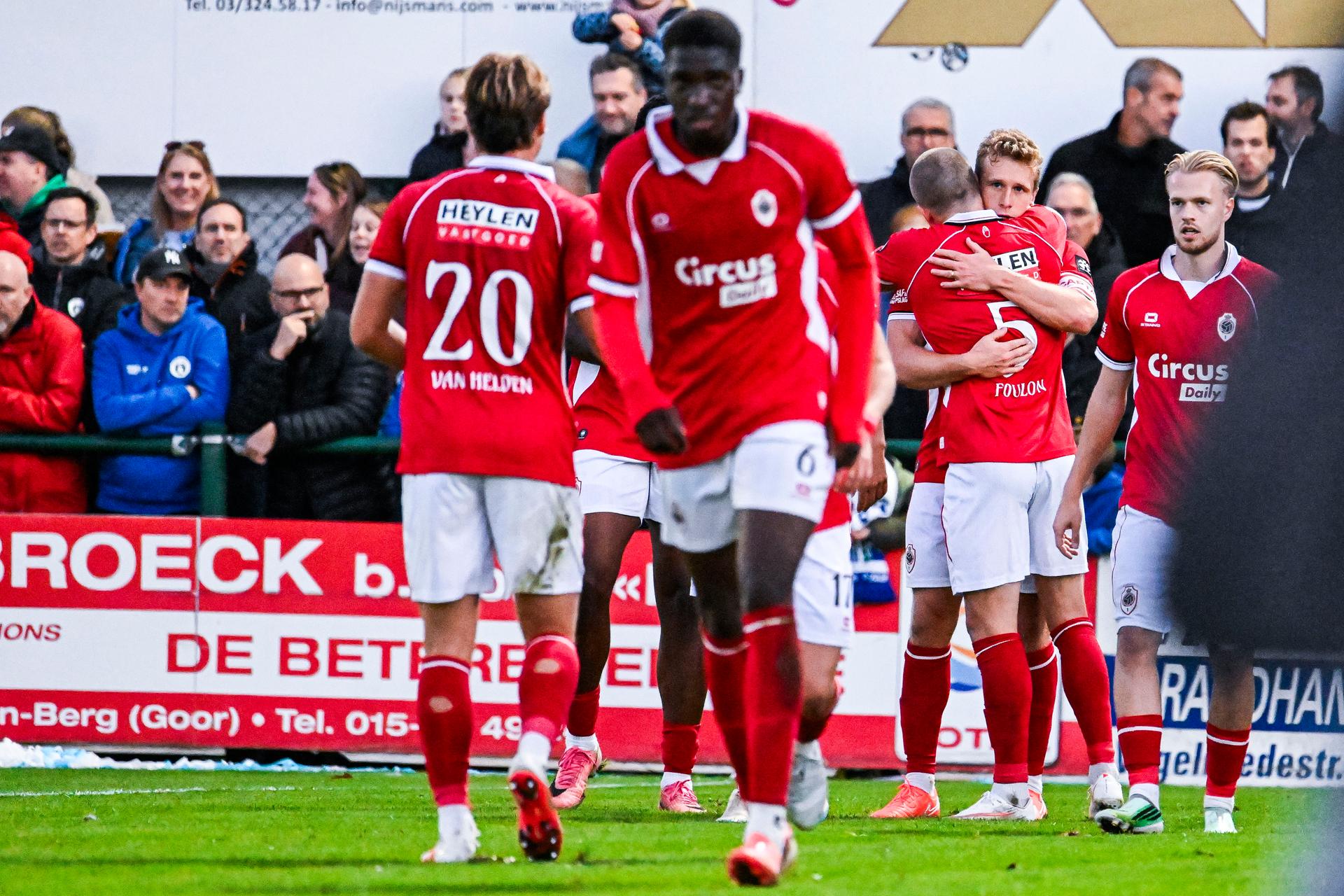 Thibo Somers of Antwerp FC celebrates after scoring during a soccer match between KSK Heist and Royal Antwerp FC, Saturday 17 October 2026 in Heist-op-den-Berg, a game in the 1/16 final of the Croky Cup Belgian cup competition. BELGA PHOTO TOM GOYVAERTS