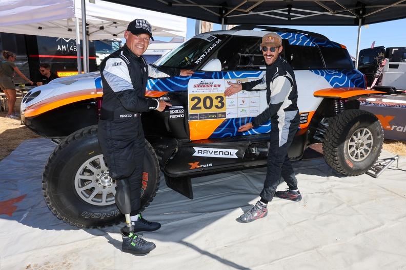ATTENTION EDITORS - HANDOUT PICTURES - EDITORIAL USE ONLY - MANDATORY CREDIT X-RALLY - This handout by Eric Dupain shows X-Raid, the team of Guillaume de Mévius and Mathieu Baumel, in Portugal, on Thursday 11 September 2025. BELGA PHOTO HANDOUT X-RAID