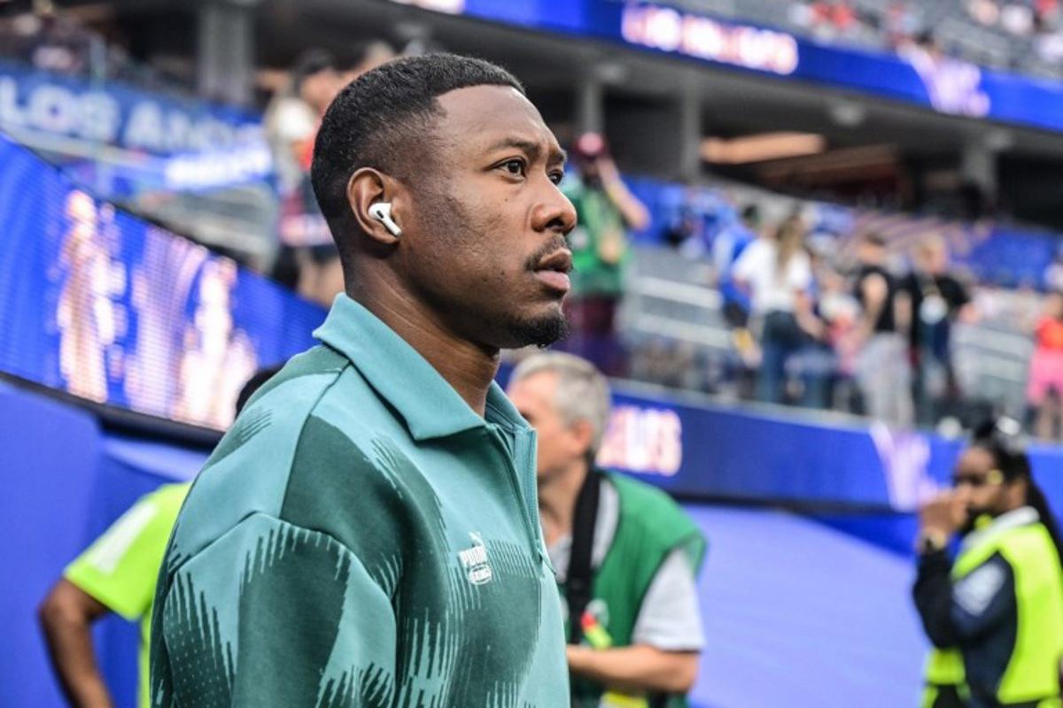 Austria's defender #08 David Alaba enters the pitch prior to the 2026 World Cup round of 32 football match between Spain and Austria at the Los Angeles Stadium in Inglewood on July 2, 2026. Frederic J. Brown / AFP