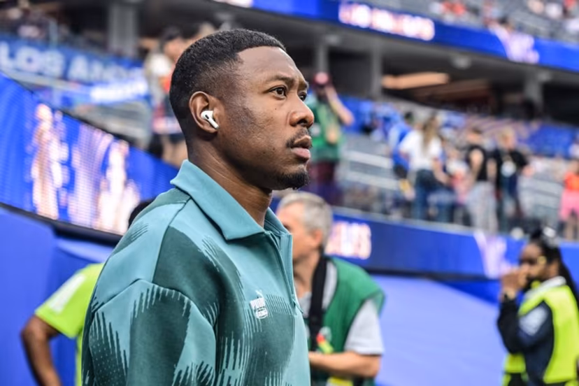 Austria's defender #08 David Alaba enters the pitch prior to the 2026 World Cup round of 32 football match between Spain and Austria at the Los Angeles Stadium in Inglewood on July 2, 2026. Frederic J. Brown / AFP